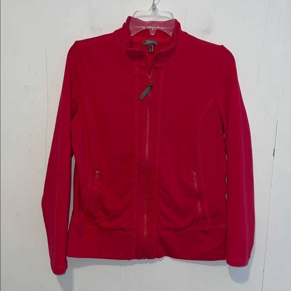 Talbots Vibrant Hot Pink Zip Up Sweatshirt Athletic 071626